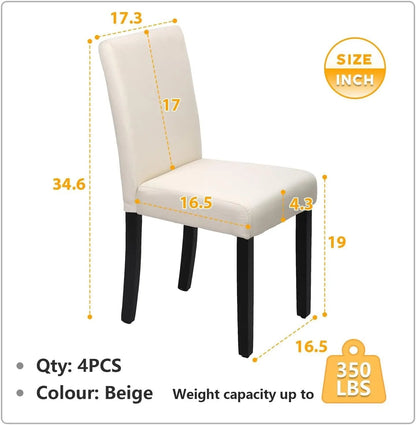 Dining Chairs Set of 4,Dining Room Chairs Elegant Design Modern Fabric Upholstered Dining Chairs,Beige - Get it from Bo