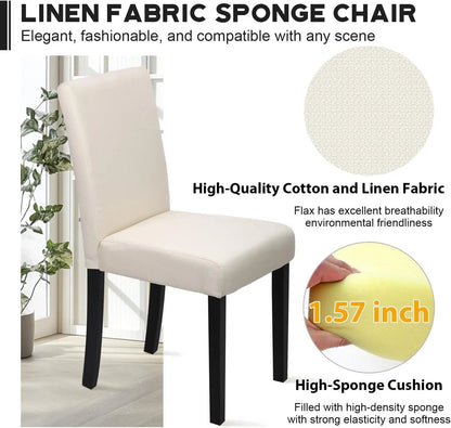 Dining Chairs Set of 4,Dining Room Chairs Elegant Design Modern Fabric Upholstered Dining Chairs,Beige - Get it from Bo