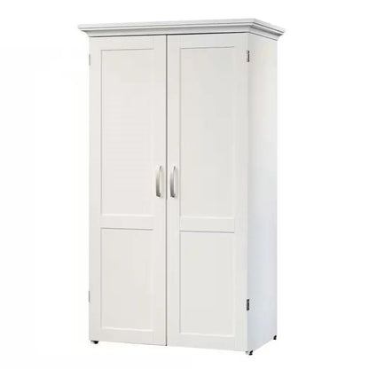 Drop Leaf Computer Desk Craft Table Armoire in White Wood Finish - Made in USA - Get it from Bo