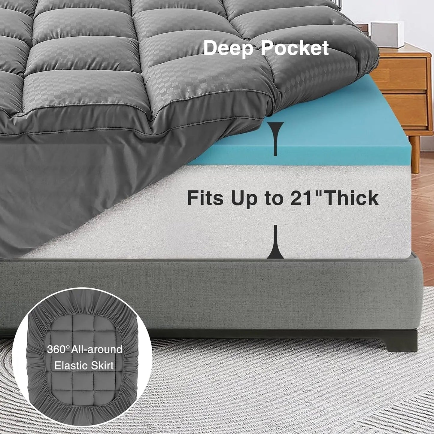 Dual Layer King Size Memory Foam Mattress Topper - Get it from Bo