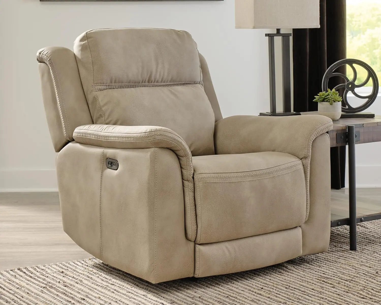 Durapella Power Recliner With Adjustable Headrest Beige - Get it from Bo