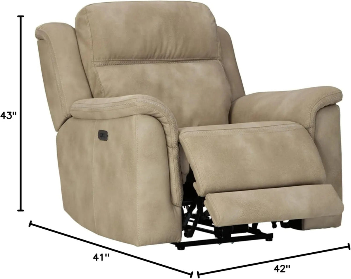 Durapella Power Recliner With Adjustable Headrest Beige - Get it from Bo