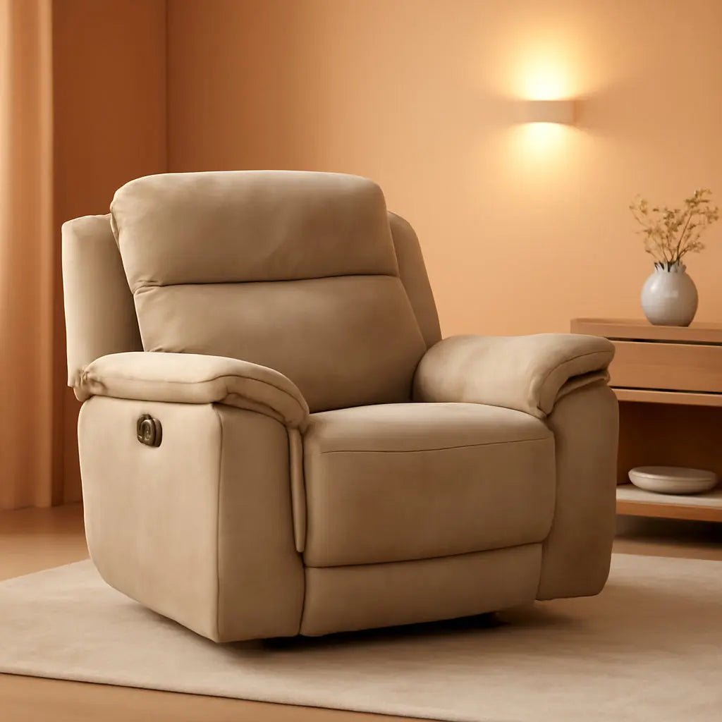 Durapella Power Recliner With Adjustable Headrest Beige - Get it from Bo