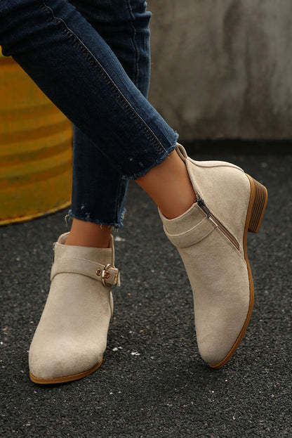 Eleanor Chunky Heel Suede Boots