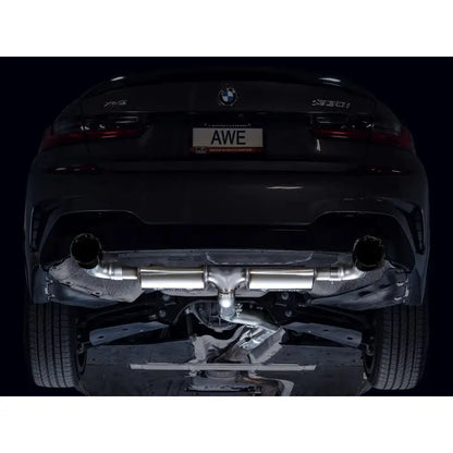 AWE 19-23 BMW 330i / 21-23 BMW 430i Base G2X Touring (Excl.Conv) Axle Back Exhaust - Diamond Black NP Motorsports