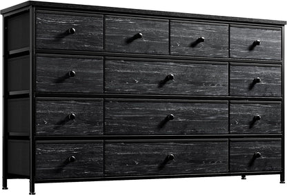 Black Dresser, Dresser for Bedroom with 13 Storage Drawers, Dressers & Chests of Drawers for 55" TV, Black Dresser for Bedroom, Long Dresser for Closet, Entryway ShipItFurniture