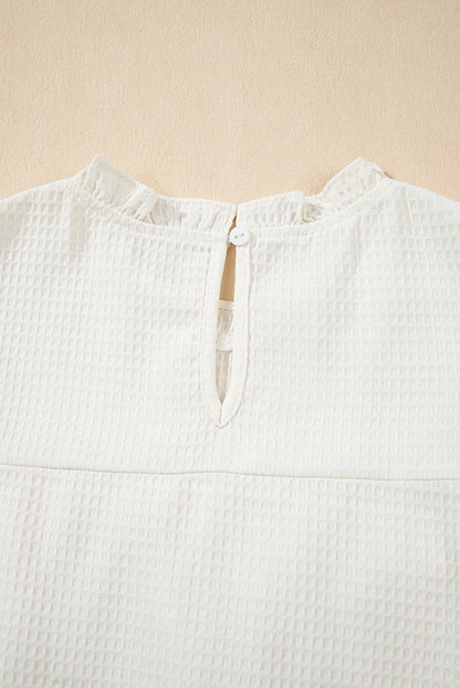 Ava Trim Waffle Knit Blouse