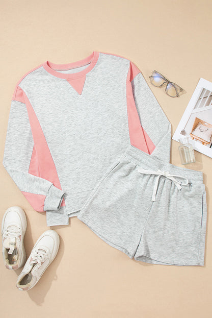 Charlie Raw Hem Pullover and Casual Shorts Set