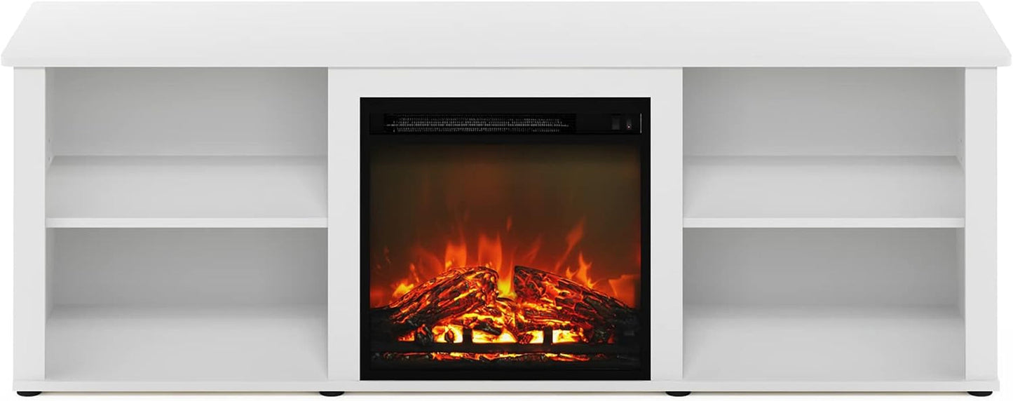 Modern 70 Inch TV Stand With Electric Fireplace