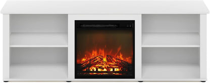 Modern 70 Inch TV Stand With Electric Fireplace