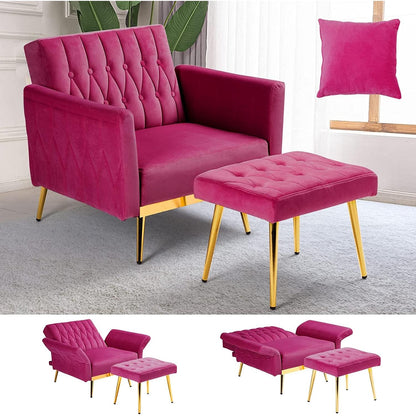 Accent Chair Recliner With Adjustable Armrests Fuchsia ShipItFurniture