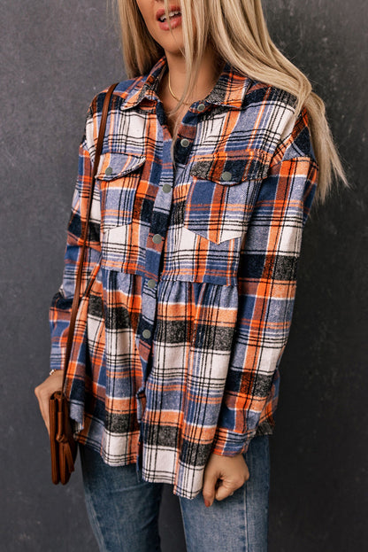 Elizabeth Plaid Down Ruffled Shirt