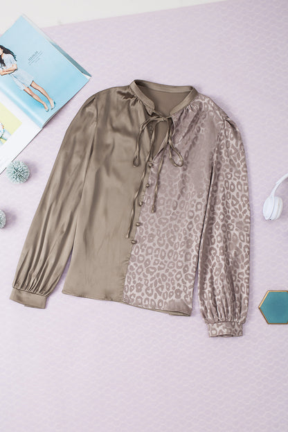 Madison Half Jacquard Satin Blouse