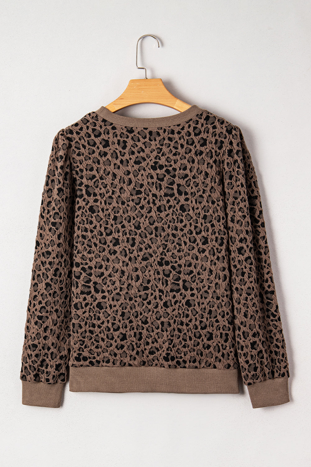 Annie Ribbed Trim Leopard Top Threaded Pear