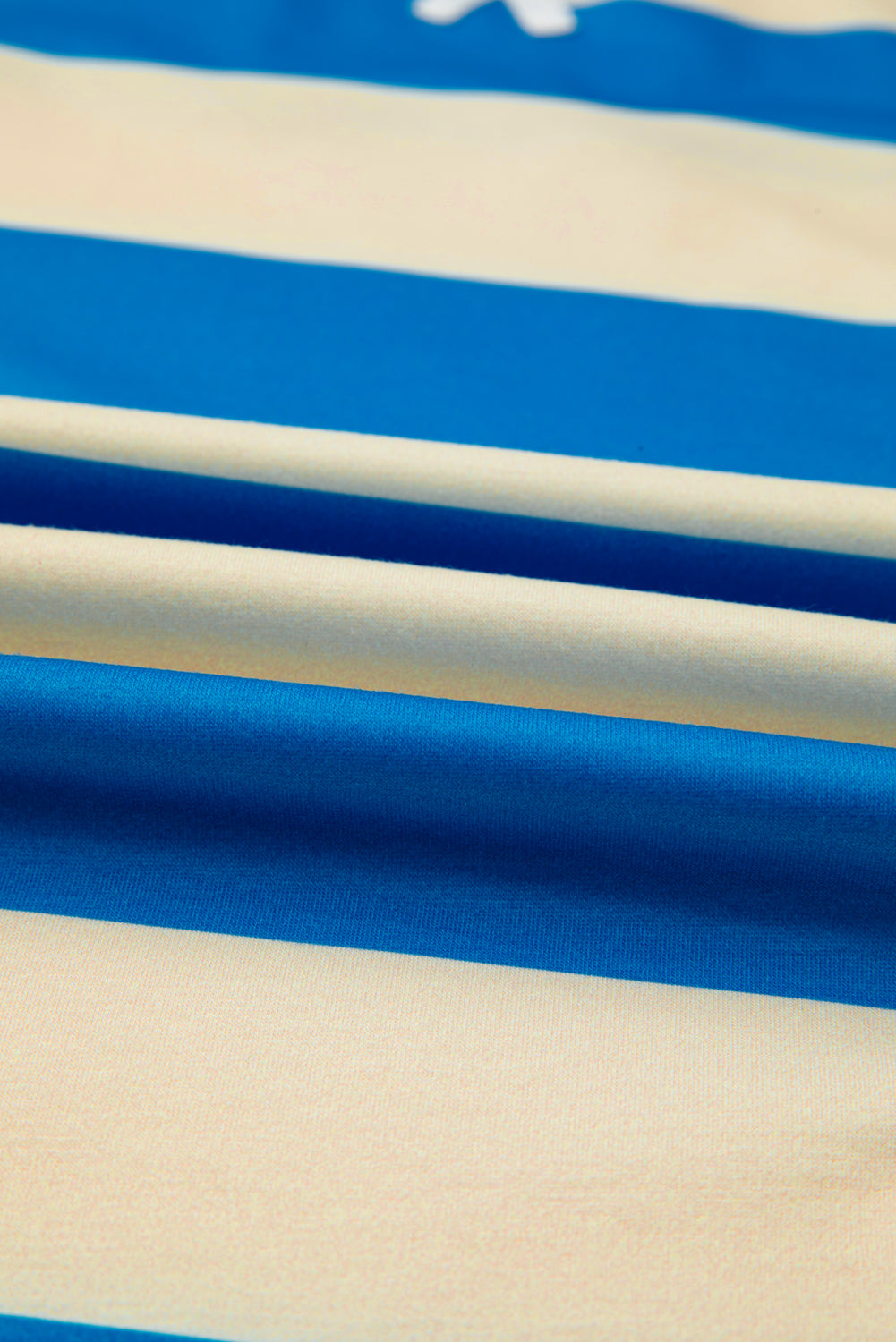 Blue Stripe Floral Color Block Drop Shoulder Plus Size Pullover Top