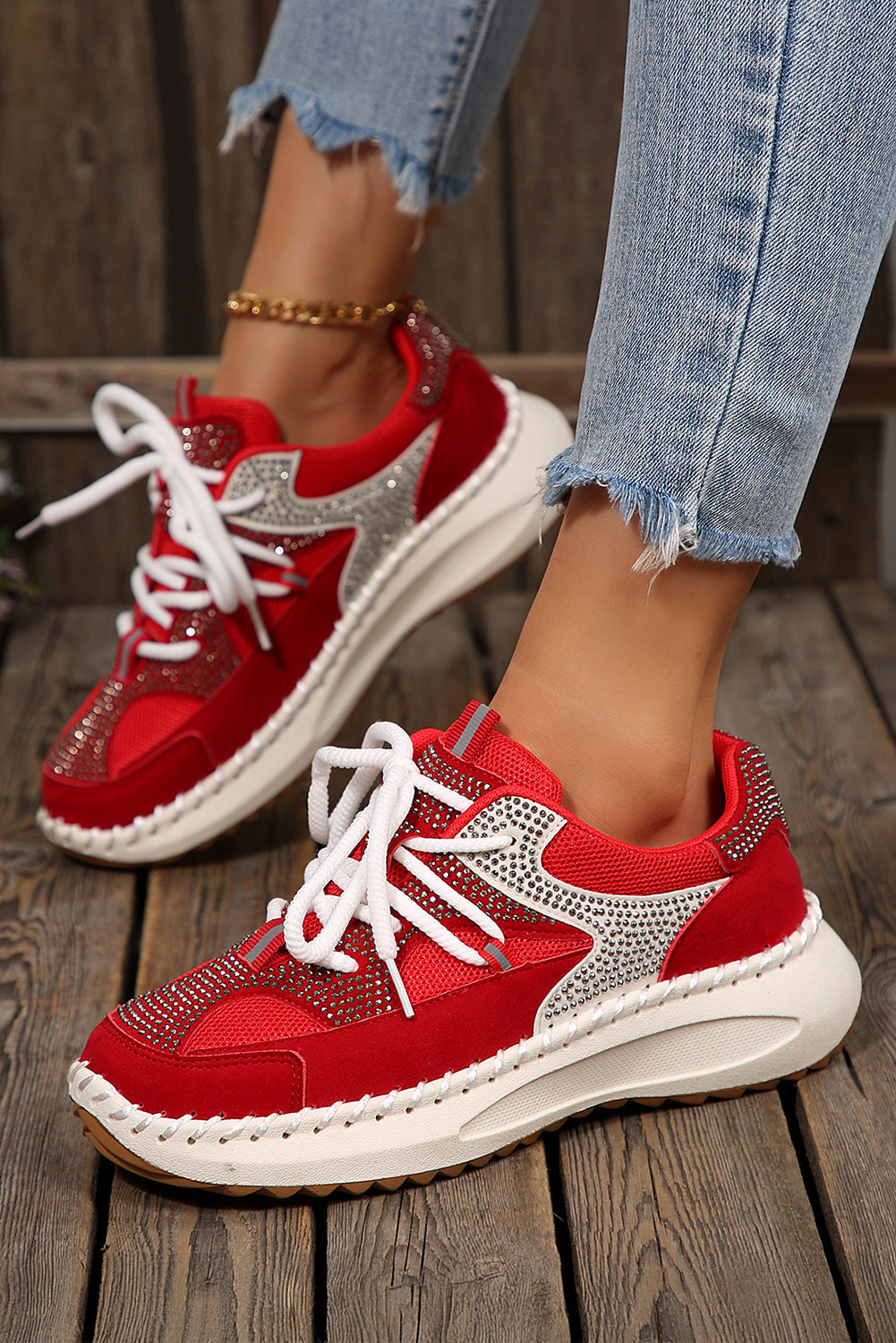 Abigail Lace Up Breathable Sneakers
