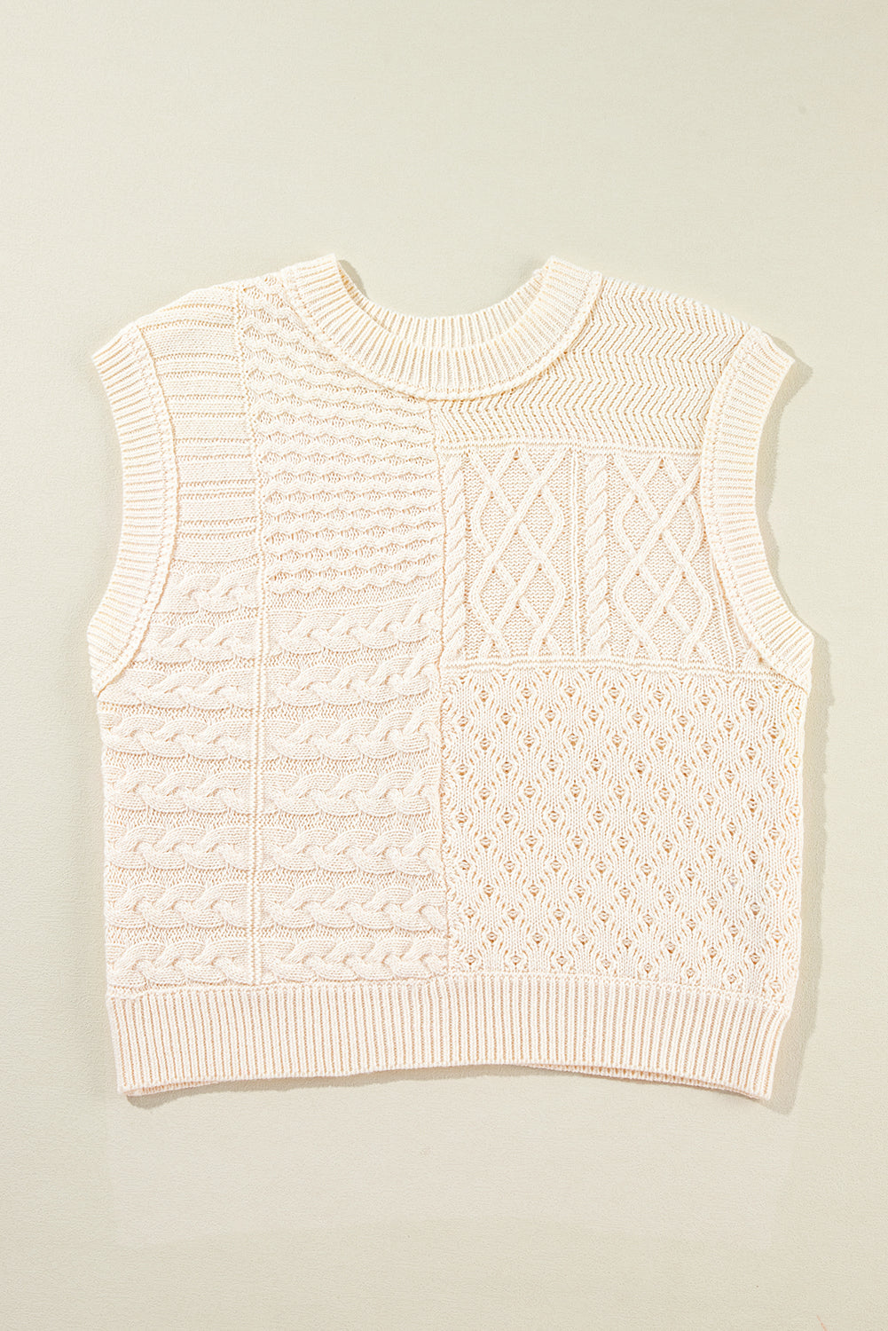 Madelyn Cable Knit Dolman Armholes Sweater Tank Threaded Pear