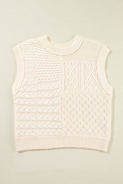 Madelyn Cable Knit Dolman Armholes Sweater Tank
