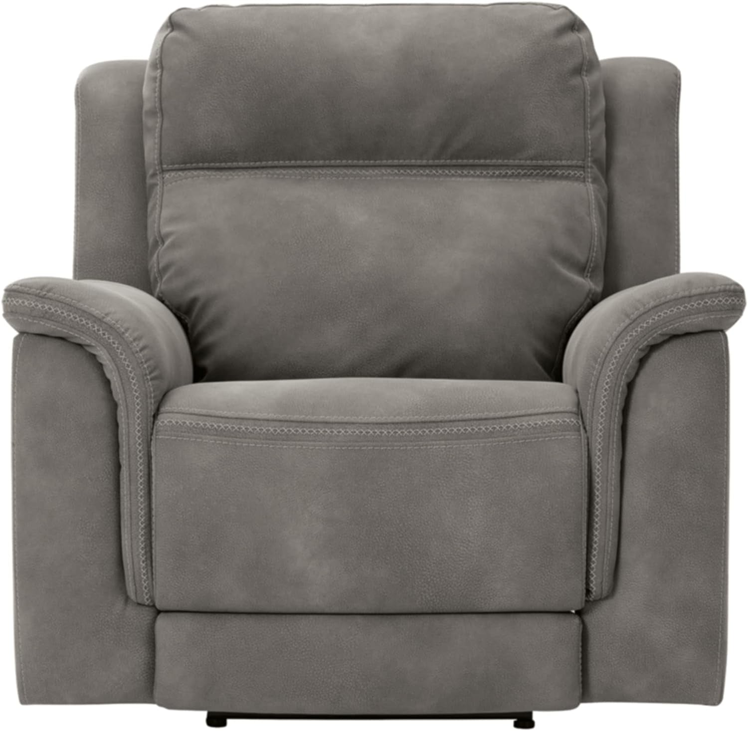 Durapella Power Recliner With Adjustable Headrest Gray ShipItFurniture