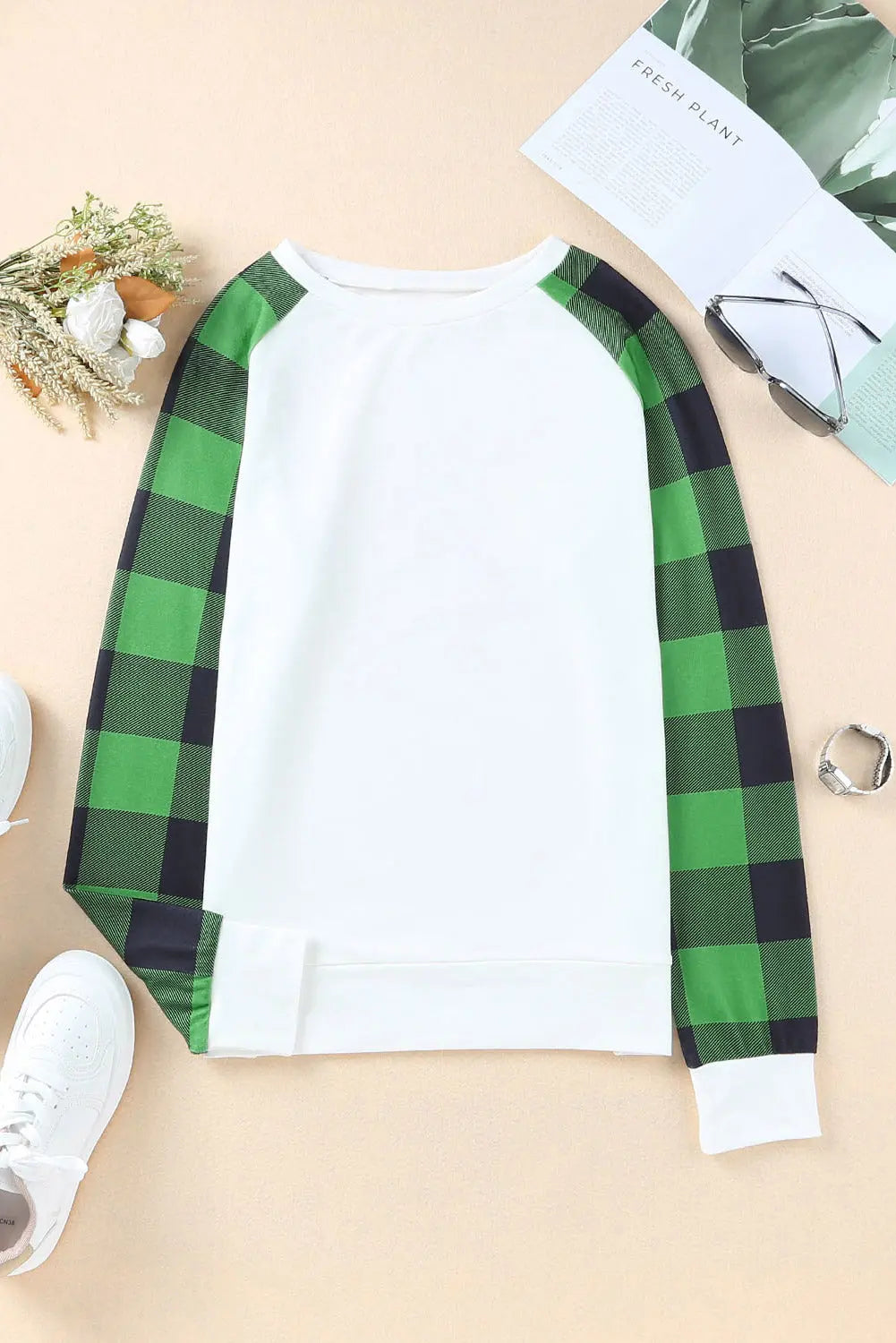 Aria Plaid Long Sleeve Sweatshirt