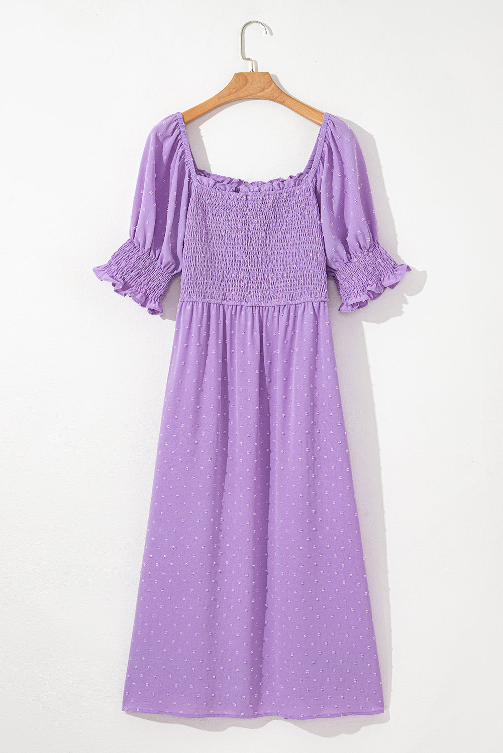 Marley Plus Size Swiss Dot Smocked Dress Threaded Pear