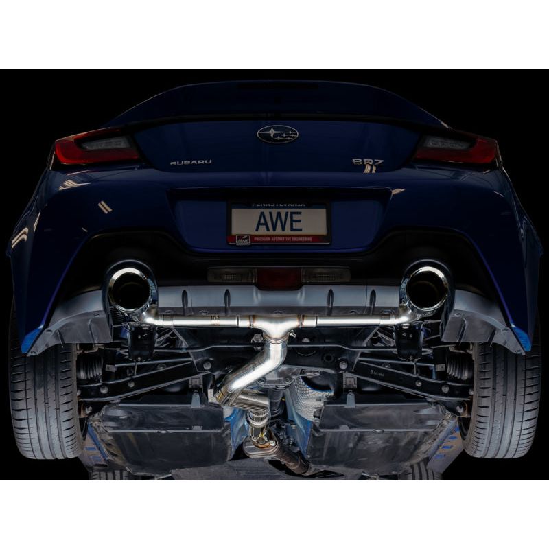 AWE Subaru BRZ/ Toyota GR86/ Toyota 86 Track Edition Cat-Back Exhaust- Chrome Silver Tips NP Motorsports