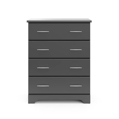 Brookside 4 Drawer Dresser (Gray) – GREENGUARD Gold Certified, Dresser for Nursery, 4 Drawer Dresser, Kids Dresser, Nursery Dresser Drawer Organizer, Chest of Drawers ShipItFurniture