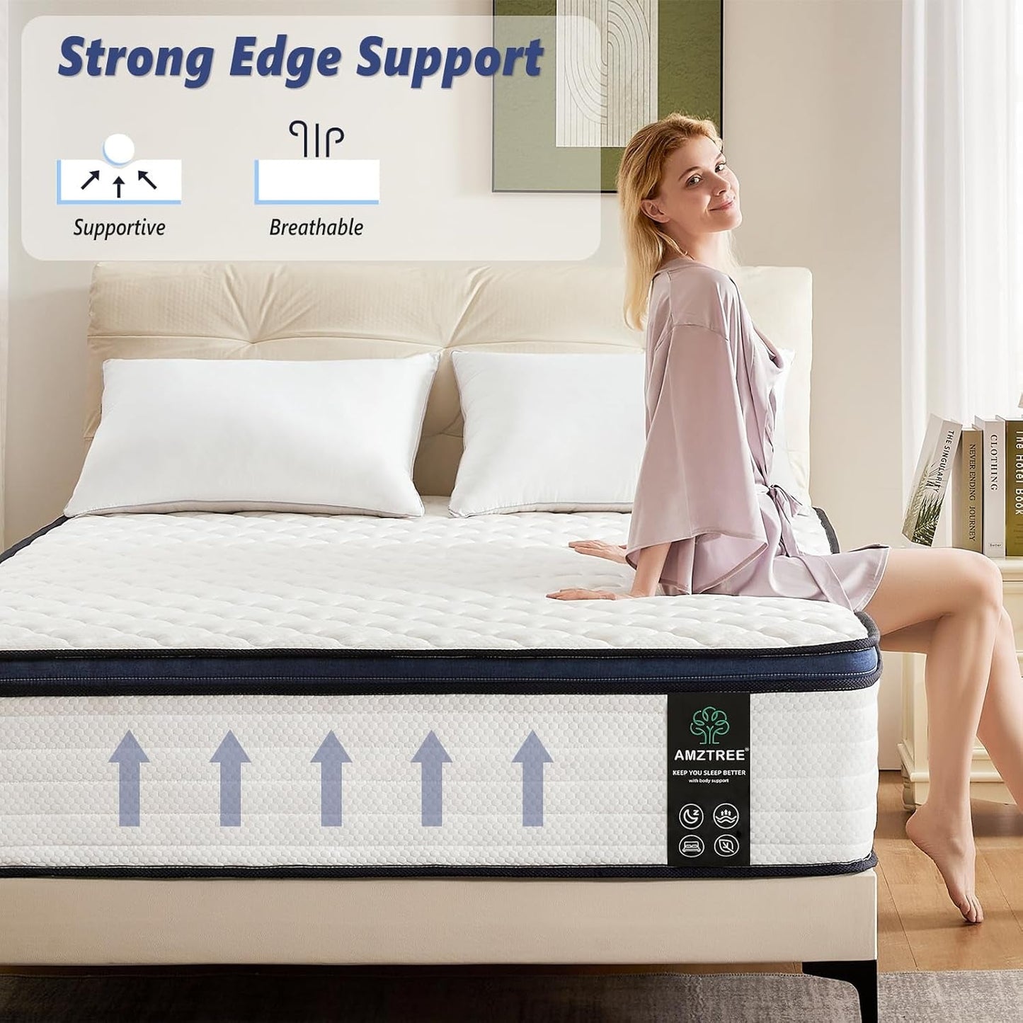 Queen Hybrid Mattress Medium Firm Comfort and Support