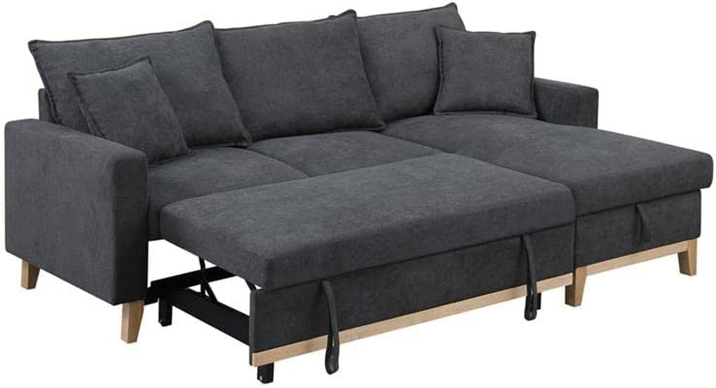 Gray Reversible Sleeper Sectional with Storage Chaise ShipItFurniture
