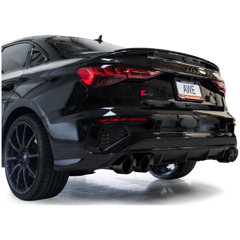 AWE 22-24 Audi 8Y S3 Track Edition Exhaust  - Diamond Black Tips NP Motorsports