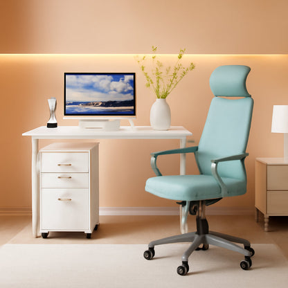 White Mobile File Cabinet 3 Drawer Lockable Office Storage ShipItFurniture