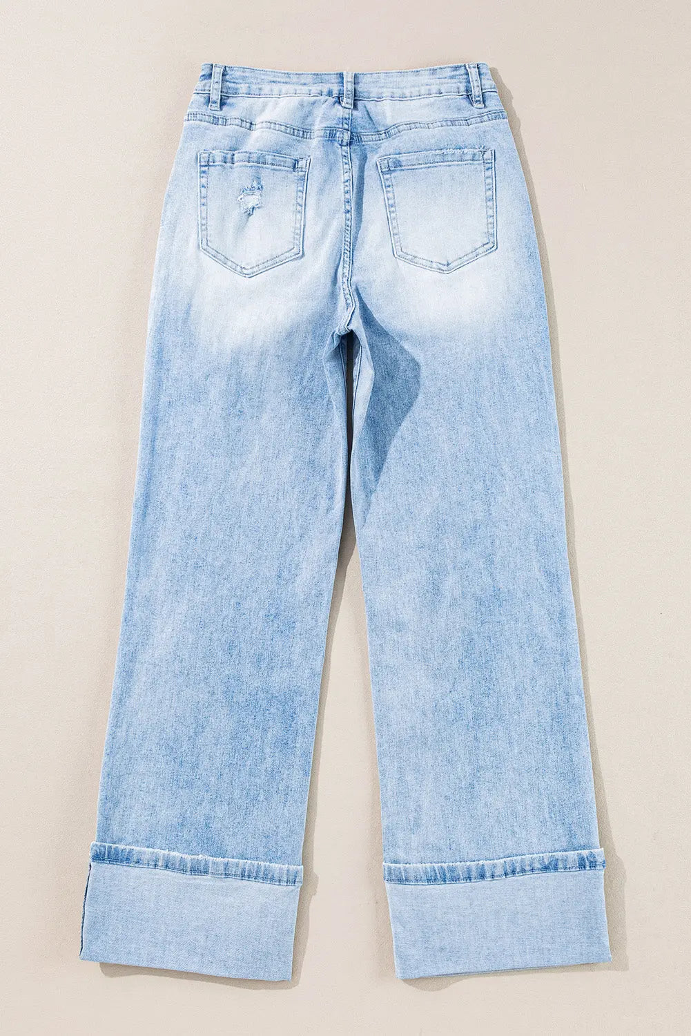 Saige Wash Distressed Straight Jeans