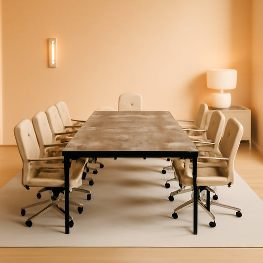 Rustic Vintage Brown Conference Table For 16 Seats ShipItFurniture
