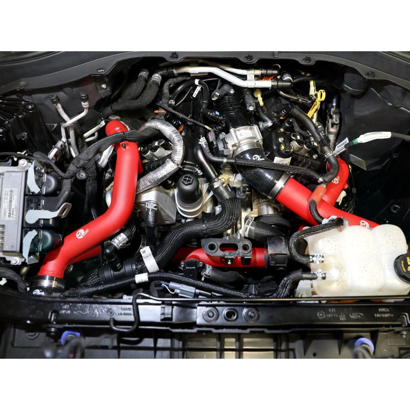 aFe 20-23 Ford Explorer ST V6 3.0L (tt) BladeRunner Aluminum Hot and Cold Charge Pipe Kit - Red NP Motorsports