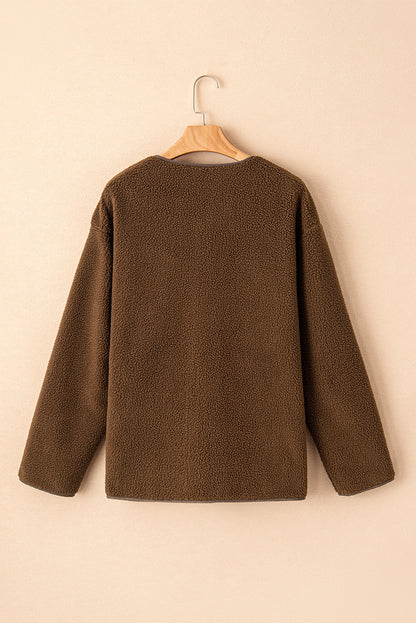 Abigail Coffee toggle Teddy Coat