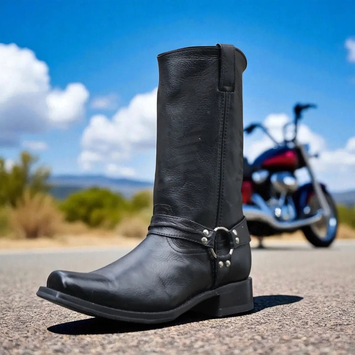 Eagle Rider Men's Leather Biker Boots (H50021) - Get it from Bo