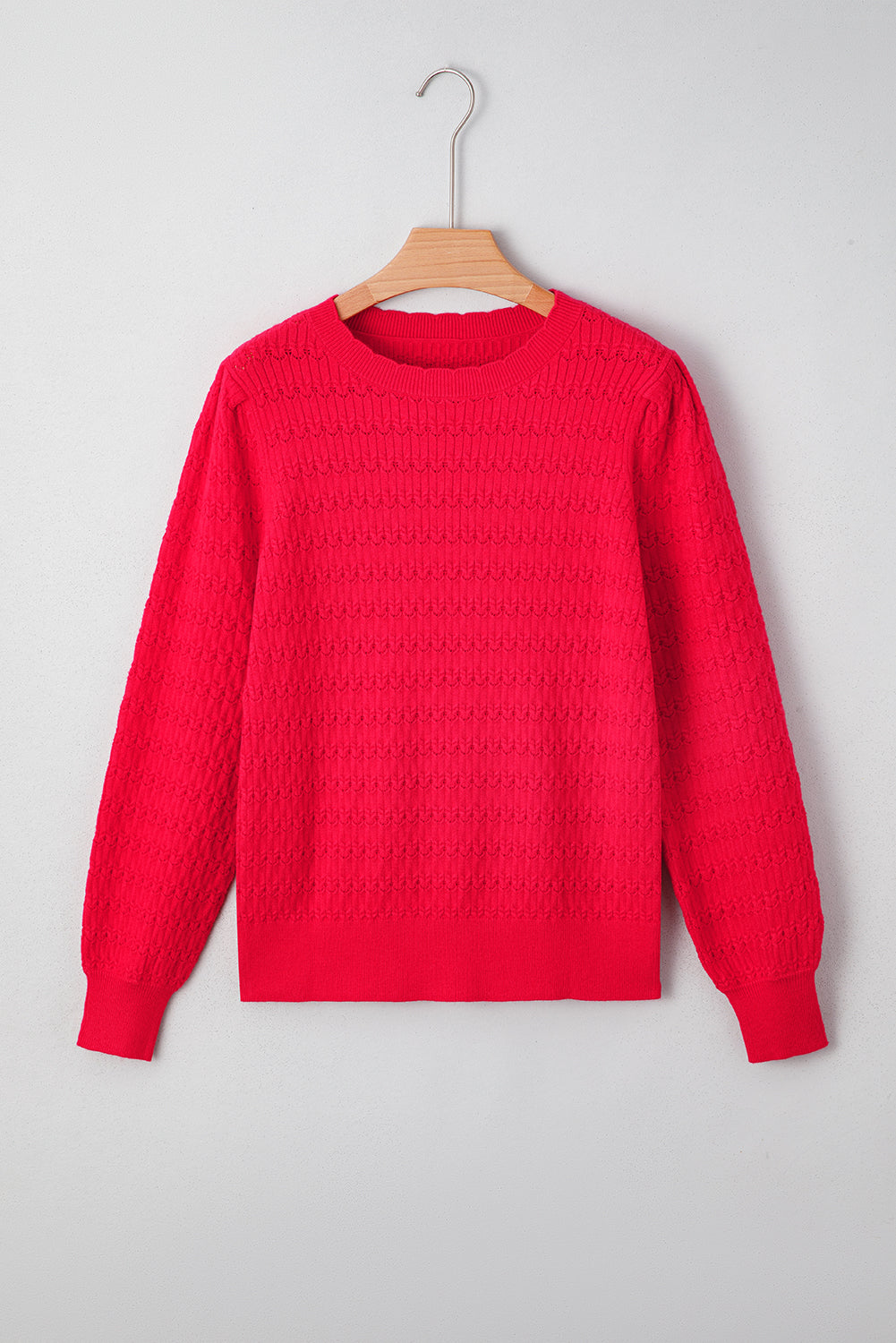 Kay Knit Ribbed Cuffs Crew Neck Sweater