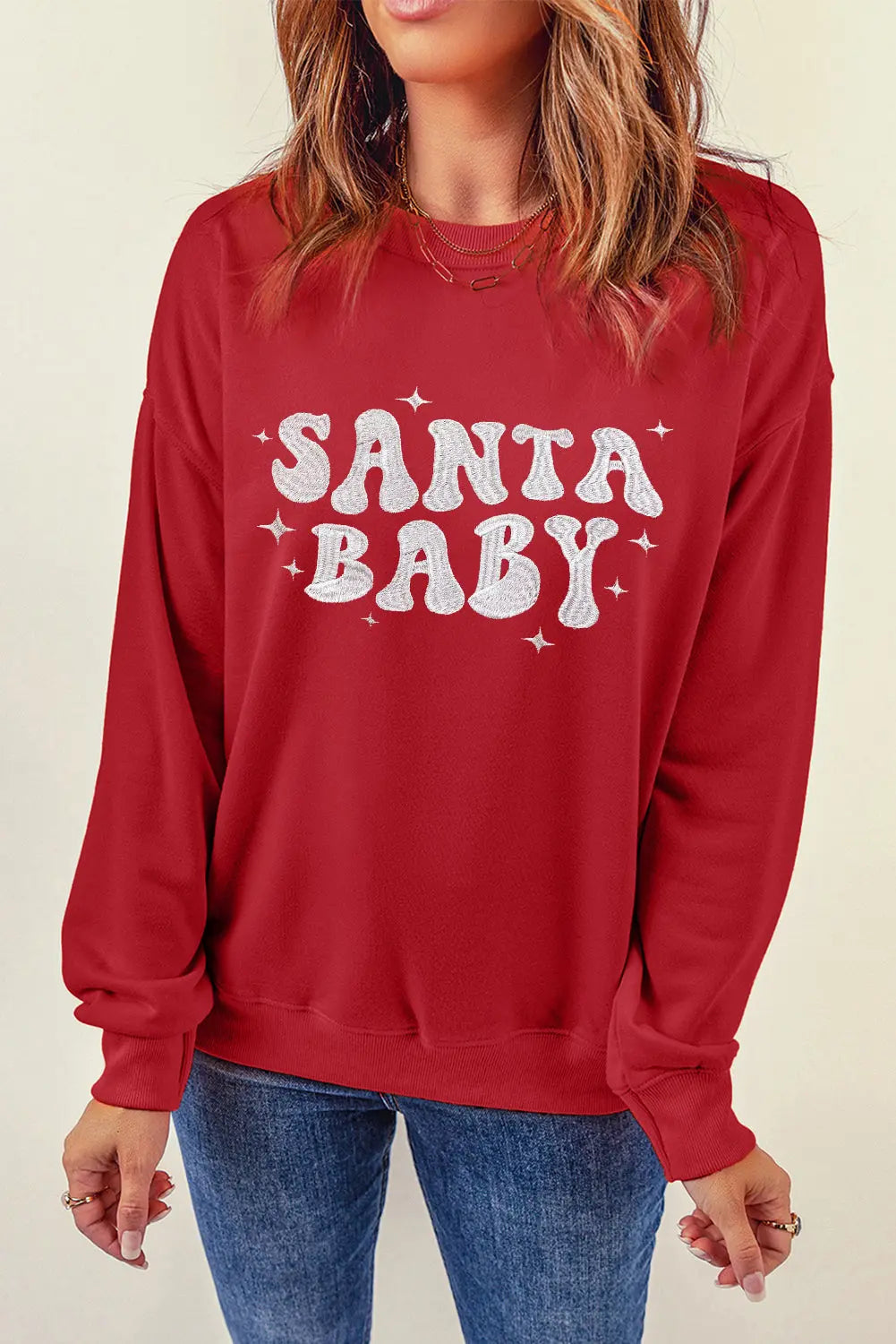 Harper Embroidered Crewneck Christmas Sweatshirt