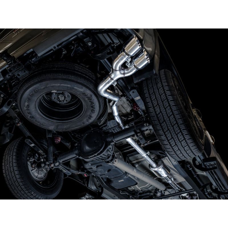 AWE Tuning 4th Gen GM 1500 5.3L 0FG Catback Dual Side Exit (Flat Bumper) - Chrome Tips NP Motorsports