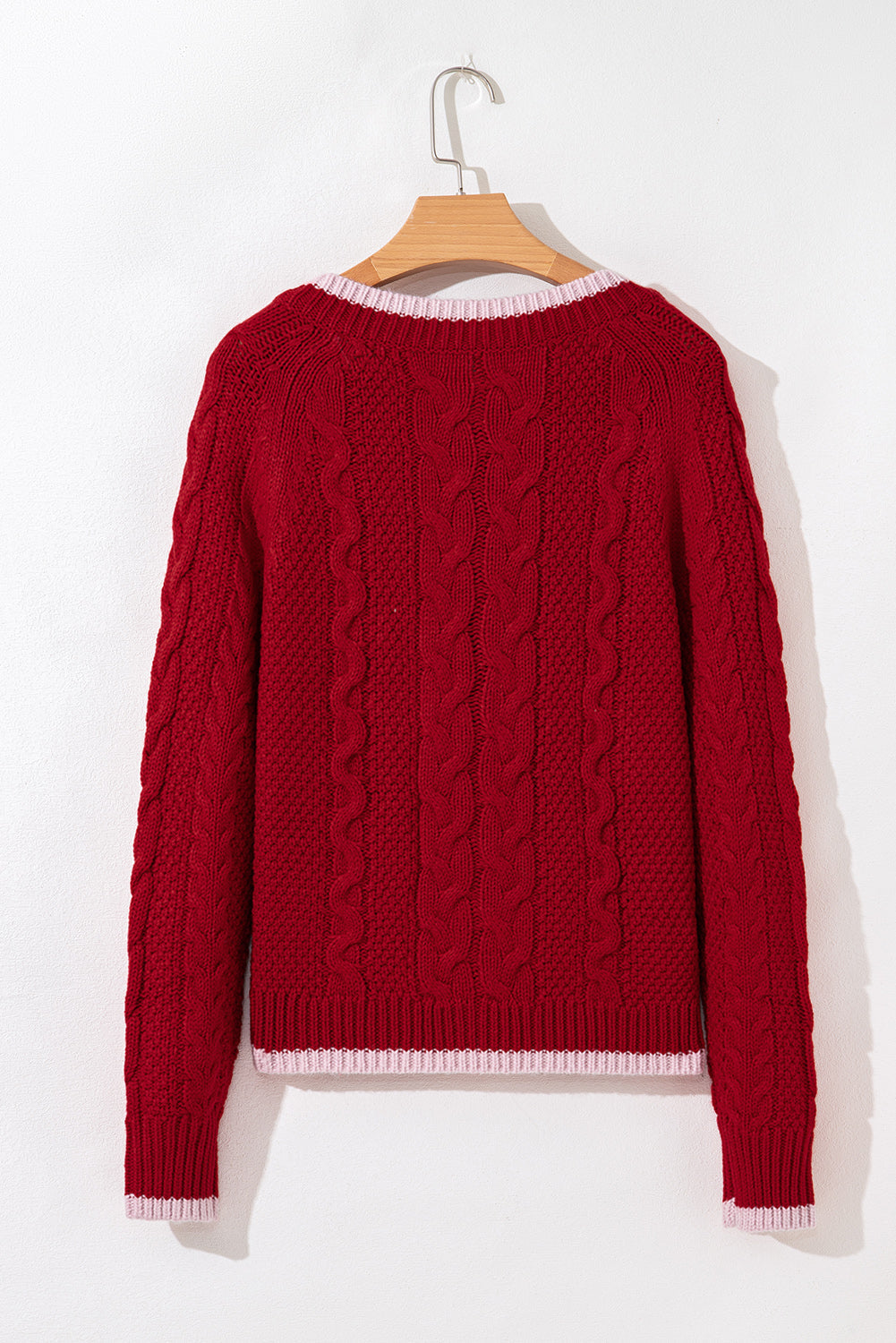 Kennedy Cable Knit Buttoned Cardigan Threaded Pear