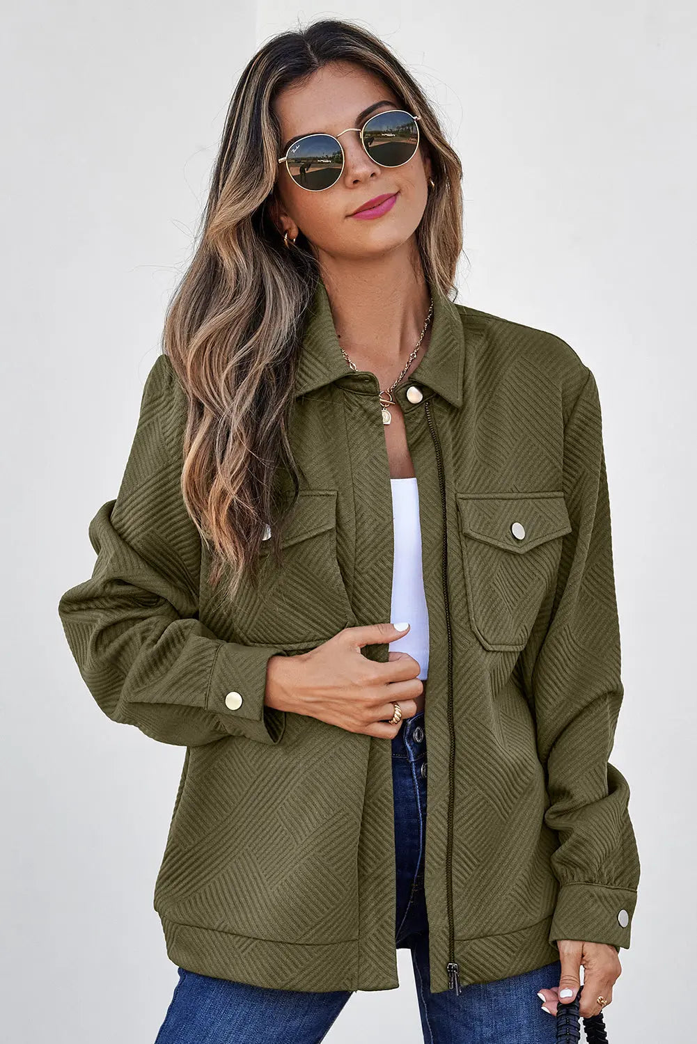 Remi Zip Up Flap Shirt