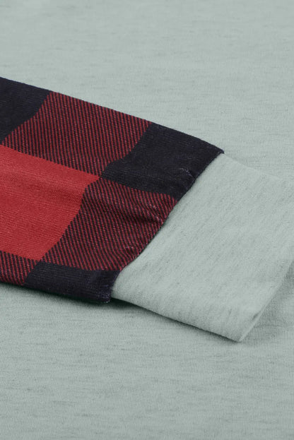 Aria Plaid Long Sleeve Sweatshirt