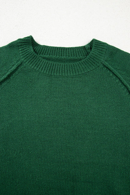 Eleanor Evergreen Raglan Sleeve Sweater