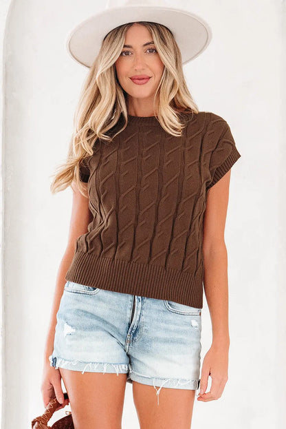 Lyrajira Texture Short Sleeve Sweater