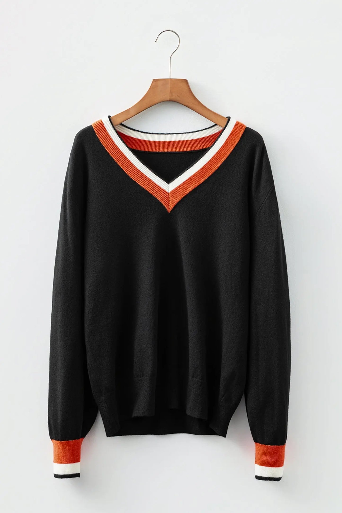 Scarlett Striped Trim Varsity Sweater