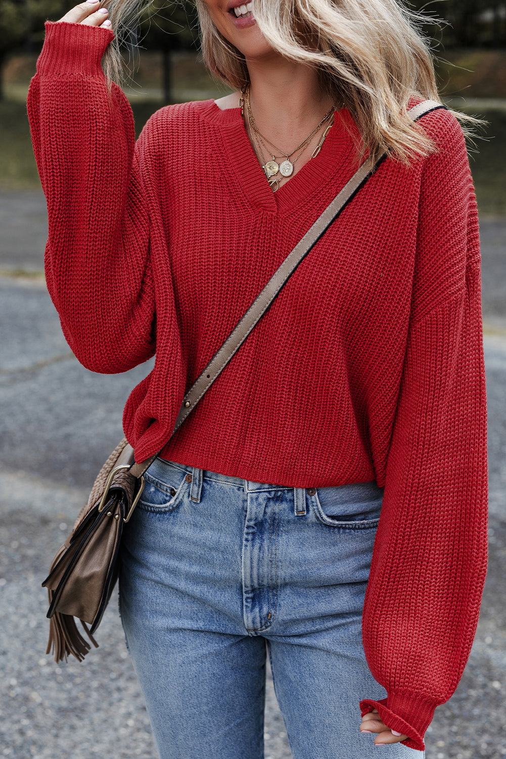 Evelyn Knit Drop Shoulder Sweater