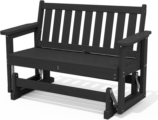 Two Person Outdoor Glider Bench Weather Resistant Comfortable ShipItFurniture