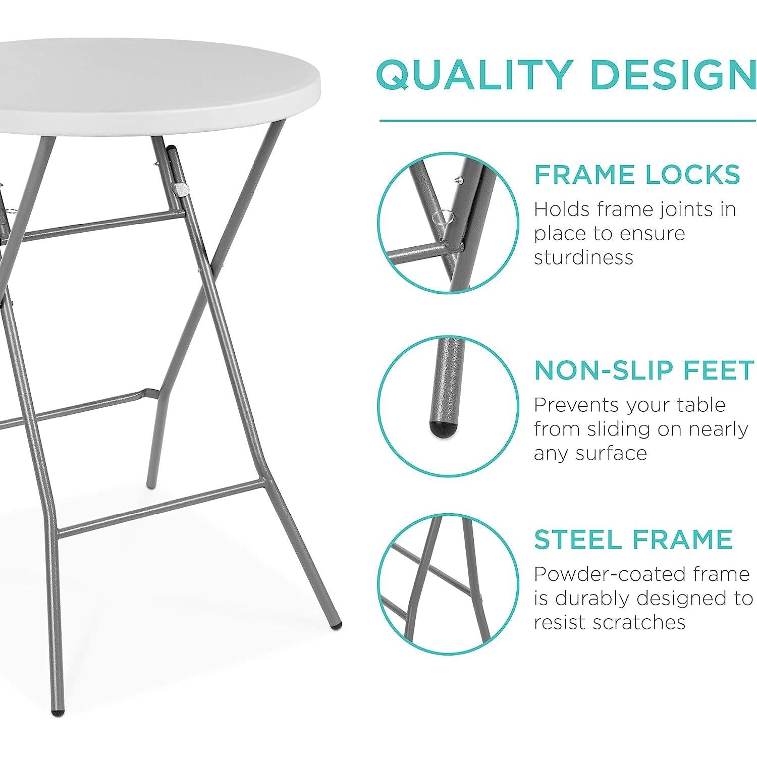 Bar Height Folding Table Indoor Outdoor Patio Table ShipItFurniture