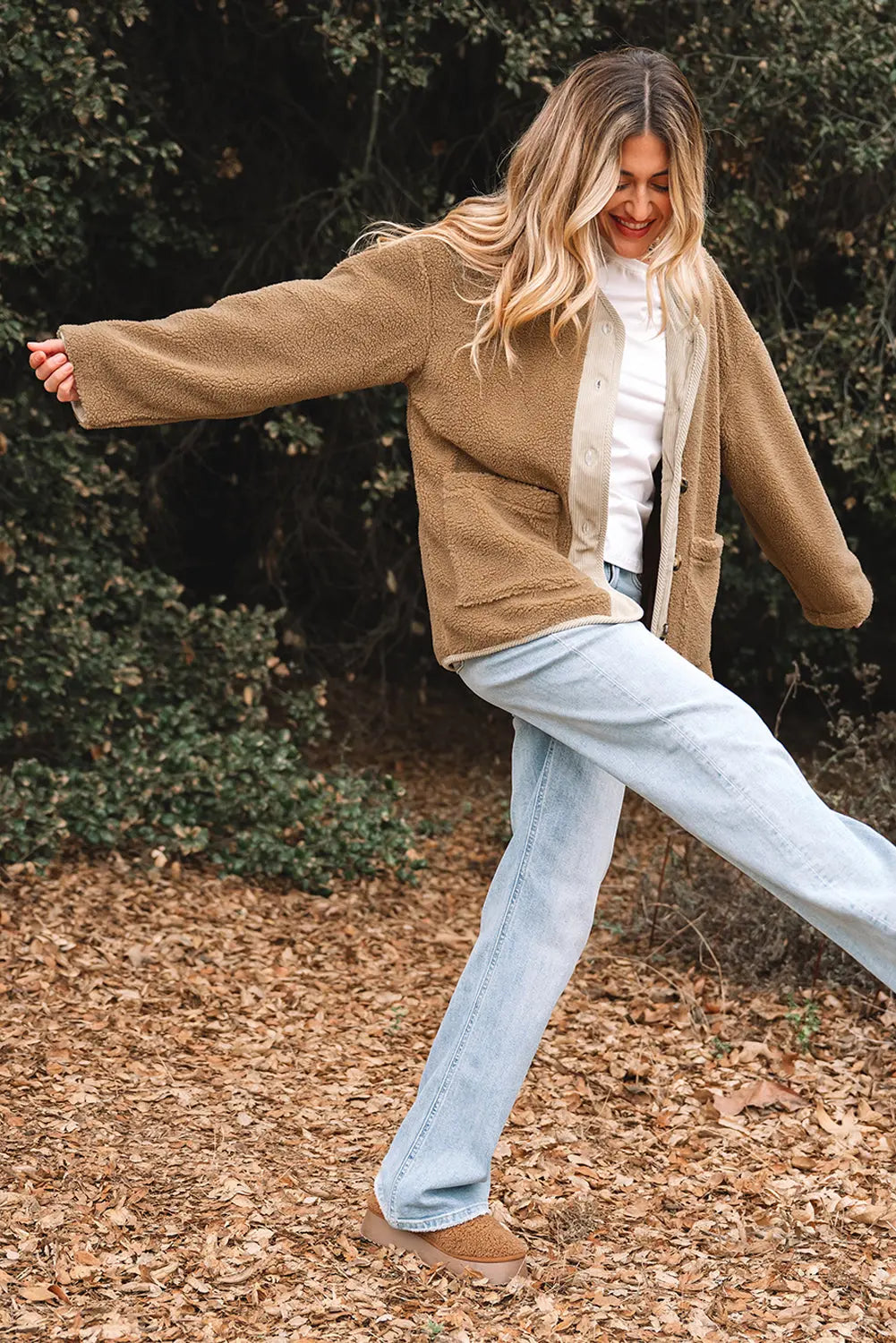 Lilisha Corduroy Edge Patchwork Jacket