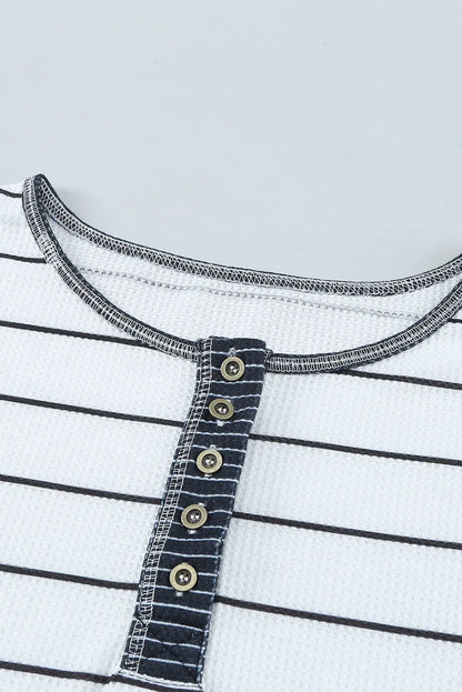 Simone Henley Waffle Knit Top